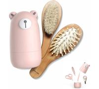 Bnhgc-Ensemble De Toilettage 6 En 1 Pour Bébé, Brosse À Cheveux Et Peigne En Bois Naturel, Ciseaux À Ongles, Lime À Ongles Et Pince À Épiler Pour Enfants Et Nouveau-Nés Dans Un Joli Emballage Cadeau