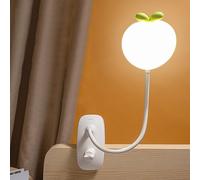Bnhgc-Led Lampe À Pince Pour Lit Enfant, Flexible À 360° Liseuse Lampe Clipsable 3 Modes Éclairage Et 5 Intensité Variable, Lampe De Bureau Led Sans Fil Rechargeable Usb Pour Livre Au Lit,Blanc