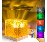 BNHGC-Projecteur Ciel Etoile, 16 Couleurs Projecteur Aurore Boréale, Cube Cristal Lampe Aurore Boréale,30 modes Vague Océanique Projecteur Galaxie,Veilleuse LED Projecteur de Plafond Cadeau Enfants (