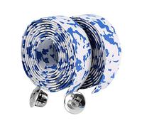 Bnineteenteam 2PCS Bicyclette De Barre De Vélo, Barre De Vélo Réfléchissante Wrap Poignée De Vélo Wraps avec Barre Bouchons pour Vélos De Route et Vélo(Bleu + Blanc)