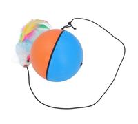 Bnineteenteam 360 Jouet à Boule de Chat Auto-Rotatif avec Teaser en Plumes, Chats Intérieurs 500mAh Batterie (Orange Bleu)