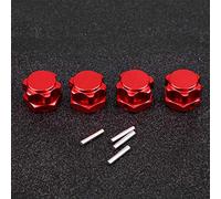 Bnineteenteam Adaptateur de Moyeu Hexagonal de Roue de 17 Mm, Kit de Mise à Niveau en Métal pour Voiture HSP 94762 94081 HOBAO Team C 1/8 RC, Adhérence et Répartition de la Charge Améliorées (Rouge)