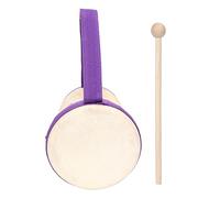 Bnineteenteam Batterie, Instrument de Percussion en Bois avec Tête et Bâton en Peau de Mouton pour Jeu Musical pour Enfants, 8 Pouces, Idéal pour Les Enfants