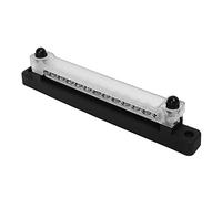 Bnineteenteam Bloc de Distribution D'énergie à 12 Bornes, Barre Omnibus en Laiton é avec Couvercle Transparent, pour Câblage électrique de Voiture, Camping-car, Camion, Bateau Marin (BLACK)