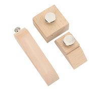 Bnineteenteam Bloc de Ponçage, Manche en Bois de Hêtre, Outil d'artisanat du Cuir 3 Pièces pour le Polissage et le Lissage des Bords, Idéal pour les Amateurs