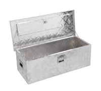 Bnineteenteam Boîte à Outils de Lit de Camion, Boîte à Outils de Rangement Portable et Robuste en Aluminium pour Camions, Camping-cars, VTT 30x13x10 Pouces (SILVER)