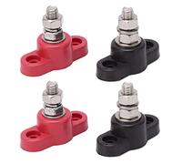 Bnineteenteam Borniers de Batterie 4 Pièces, Kit de Distribution d'énergie Robuste avec Boulons en Acier Inoxydable, Parfaits pour Les Applications Solaires 12 V 24 V, Camions et Camping-Cars