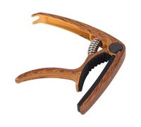 Bnineteenteam Capodastre de Guitare, Pince Réglable en Alliage d'aluminium pour Guitares Acoustiques et électriques avec Tension à Ressort pour Musiciens et Voyages (grain de bois brun)
