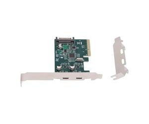Bnineteenteam Carte d'extension PCIe USB 3.1 Gen 2 10 Gbit/s, PCB Vert, Adaptateur 2 Ports USB Type C pour Un Transfert de Données Haut Débit avec Installation Facile et compatibilité pour Les