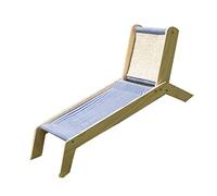Bnineteenteam Chaise de Plage pour Chat, Lit surélevé en Bois pour Chat avec Griffoir en Sisal, Hamac Confortable pour Une Utilisation Intérieure et Extérieure (Chaise de Plage)