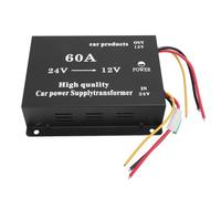 Bnineteenteam Convertisseur de Tension Professionnel 24 V à 12 V avec Double Ventilateur et Contrôleur de Dissipation Thermique pour Voitures et Camions (60A)