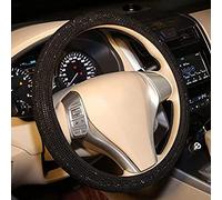 Bnineteenteam Couvre-Volant en Cristal de Voiture, Couvre-Volant 15 Pouces, Protecteur de Volant Antidérapant Brillant et élégant pour la Plupart des Voitures (Noir