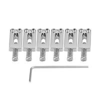 Bnineteenteam Electric Guitar Bridge Saddle, Pont de Selle de Guitare électrique 6 pièces Tremolo pour Remplacement de la Guitare électrique avec Une clé(Argent)