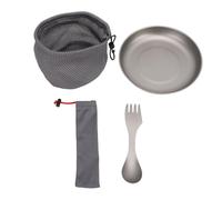 Bnineteenteam Ensemble d'ustensiles de Camping, Couverts Légers en Alliage de Ti, Combinés avec Fourchette Multifonction, Cuillère et Couteau pour la Randonnée et les Voyages