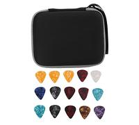 Bnineteenteam Étui pour Médiators de Guitare, Support en Tissu EVA, Magasin de 15 Médiators pour Guitare électrique Acoustique, Basse, ukulélé (Noir Gris)