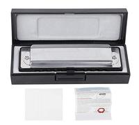 Bnineteenteam Harmonica, Harmonica 10 Trous en Anches en Bronze Phosphoreux, Excellent Son pour les Débutants et les Professionnels de la Musique (BLACK)