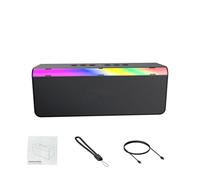 Bnineteenteam Haut-Parleur, Portable, étanche, sans Fil, avec Lumières RVB, Batterie 3000 MAh, Idéal pour Les Voyages en Plein Air et Les Fêtes à la Piscine (Black)