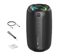 Bnineteenteam Haut-Parleur, Son Puissant Portable 8 W avec Lumières RVB, Batterie 1800 MAh pour Les Fêtes en Plein Air et Les Voyages (Black)