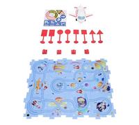 Bnineteenteam Jouet éducatif de Puzzle pour Enfants, Ensemble de Voiture de Piste Spatiale avec Avion, pour Les Tout-Petits avec des Scènes D'univers et D'astronautes, Jouet éducatif pour