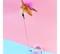 Bnineteenteam Jouet en Plumes de Chat, Baguette Teaser Interactive avec Cloche, Collier Réglable, Jeu Engageant pour Chatons et Chats (Pink)