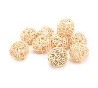 Bnineteenteam Jouets pour Oiseaux, Balles à Mâcher en Rotin pour Perroquets et Petits Animaux de Compagnie, Favorise la santé du Bec et des Griffes, 10 Pièces pour Jeu Interactif et Décoration de la