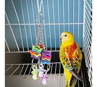 Bnineteenteam Jouets pour Oiseaux, Conception d'anneaux en Cascade de Bonbons Multicolores, Jouet à Mâcher en Plastique Durable pour Calopsittes et Aras, Parfait pour Les Jeux en Cage