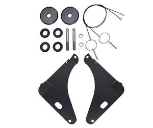 Bnineteenteam Kit de Broches de Capot, Support Enduit de Poudre Noire, Remplacement de Câble de Verrouillage en Acier Inoxydable pour Challenger 2008 2023, avec Supports Métalliques