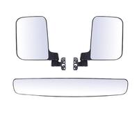 Bnineteenteam Kit de Rétroviseurs pour Chariot de, Rétroviseurs Latéraux Pliables sans Perçage avec Verre Anti-éclats HD et Lentille Convexe pour Tube carré de 0,75 à 1,25 Pouce, Compatible