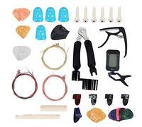Bnineteenteam Kit d'outils pour Guitare, Ensemble Complet d'accessoires avec Accordeur et Capodastre pour l'entretien de la Guitare, Comprend 15 Médiators et Changeur de Cordes 3 en 1 pour