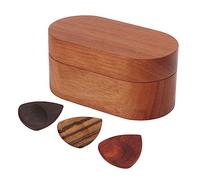 Bnineteenteam Médiators de Guitare, Boîte de Médiator de Guitare Acoustique en Bois Massif avec Rangement pour Musiciens et Artistes