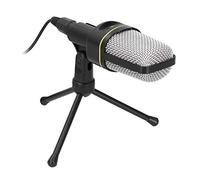 Bnineteenteam Microphone d'enregistrement de Studio, Matériau ABS, Omnidirectionnel avec Trépied, Port 3,5 Mm, Idéal pour Le Podcasting et l'utilisation d'un Ordinateur (Black)