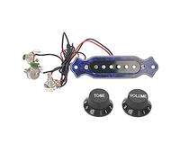 Bnineteenteam Micros de Guitare électrique, Matériau ABS avec Boutons de tonalité de Volume, Prêts à Installer pour les Joueurs de Guitare Acoustique électrique (noir et bleu)