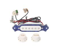 Bnineteenteam Micros de Guitare électrique, Matériau ABS avec Boutons de tonalité de Volume, Prêts à Installer pour les Joueurs de Guitare Acoustique électrique (Blanc et bleu)
