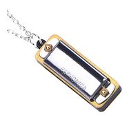 Bnineteenteam Mini Harmonica Collier, Portable 4 Trous 8 Tons Collier Instrument de Musique Collier de Musique Jouet(Argent) instrument à vent Mini Harmonica