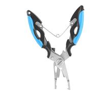 Bnineteenteam Pince de Pêche, Outil Multifonction en Acier Inoxydable avec Poignée Antidérapante Bleue, Dissolvant d'hameçon et Coupe-ligne, Parfaite pour la Pêche en Eau Salée et sur Glace
