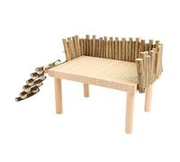 Bnineteenteam Plateforme d'escalade pour Hamster, échelle d'activité en Bois, Aire de Jeux 'Exercice pour Rat Syrien et Planeur de Sucre avec Clôture (Universel)