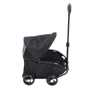 Bnineteenteam Poussette de Compagnie Pliable avec Canopée, 3 étapes Pliant 4 Roues Chariot pour Animaux de Compagnie Polyvalent, Chariot pour Les Petits Chiens Chats (Black)
