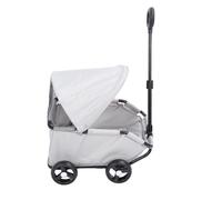 Bnineteenteam Poussette de Compagnie Pliable avec Canopée, 3 étapes Pliant 4 Roues Chariot pour Animaux de Compagnie Polyvalent, Chariot pour Les Petits Chiens Chats (Grey)