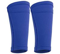 Bnineteenteam Protège-Tibias de Football, Manchons de Protège-Tibias Double Couche Bleu (Adolescent/M)
