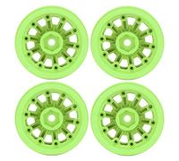 Bnineteenteam Roues sur Chenilles RC, Jantes Beadlock en Nylon pour SCX10, Conception Légère pour la stabilité et la Manipulation, Pièces de Mise à Niveau de 1,9 Pouces pour Voitures RC à (Green)