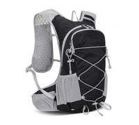 Bnineteenteam Sac à Dos de Randonnée, Sac de Voyage à Bandoulière Léger en Nylon Imperméable à la Pluie pour la Randonnée et le Vélo en Plein Air 42x20x15cm (Noir Gris)