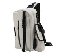 Bnineteenteam Sac à élingue de Pêche, Support de Tige, Sac à Dos Extérieur avec Plusieurs Poches de Rangement, Idéal pour la Pêche, la Randonnée, Le Camping (Gris Clair)