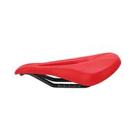 Bnineteenteam Siège de Vélo, Selle de Vélo de Route Creuse en Cuir de Fibre de Carbone 3K, Coussin en Mousse Souple Confortable avec Doubles Ressorts pour Le Cyclisme de Montagne et de Route (Rouge)
