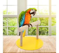 Bnineteenteam Support à Oiseaux, Poteau de Perchoir en Bois pour Petits Perroquets, Installation Facile, Jouet à Mâcher Double Fonction et Lieu de Repos, Idéal pour Les Oiseaux 3,82 X 3,82 X,94