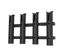 Bnineteenteam Support de Canne à Pêche Mural, Support de Canne Vertical à 4 Tubes pour Bateau Kayak Garage Marine, avec Vis pour Une Installation Facile (Black)