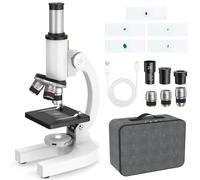 BNISE Microscope Compose 40X-2000X Enfant Adulte Biologique STEM Cadeau | Optique Lentille Double LED, 5 Lames Etui Antichoc, Métal USB-C, Enfant Adulte Débutant, Maison Ecole Biologie STEM Cadeau