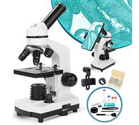 BNISE Microscope Enfant 1000X Monoculaire LED pour Etude Biologie Scolaire | Double LED 15 Lames Préparées Adaptateur, Lycee College Biologie, Enseignement Maison Science, Cadeau Decouverte Etudiant