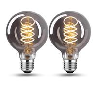 BNITITU Ampoule LED vintage Edison, Ampoule dimmable E27 4W LED, Lampe Edison vintage à intensité variable E27, idéale pour un éclairage nostalgique et rétro - 2 pièces (G80 YHS)