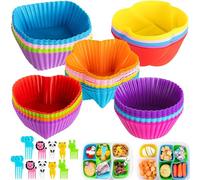 BNJZWJJ Lot de 60 intercalaires réutilisables en silicone pour boîte à déjeuner avec pics alimentaires pour animaux, multicolore, parfaits pour les fêtes et les occasions spéciales, anniversaires