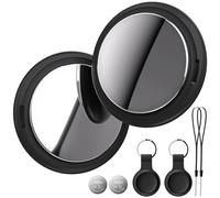 Bnlei Air Tracker Tag Fonctionne avec Apple Localiser Find My (iOS Uniquement) Comprend Batterie de Secours, Traceur d'objets pour Clés, Portefeuille, Bagages, Sacs, Voiture (Noir, Lot de 2)